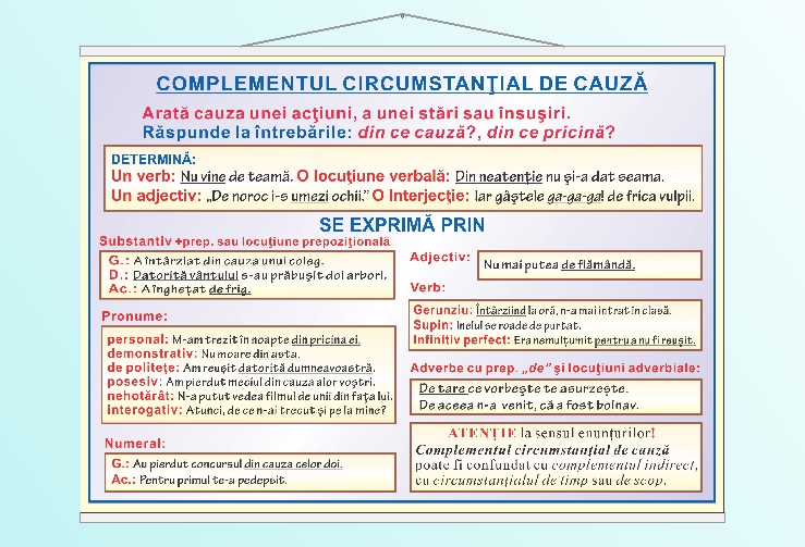 Complementul circumstanțial de cauză - 50x70