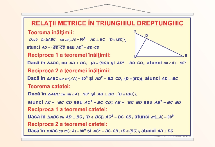 Relații metrice în triunghiul dreptunghic - 70x100