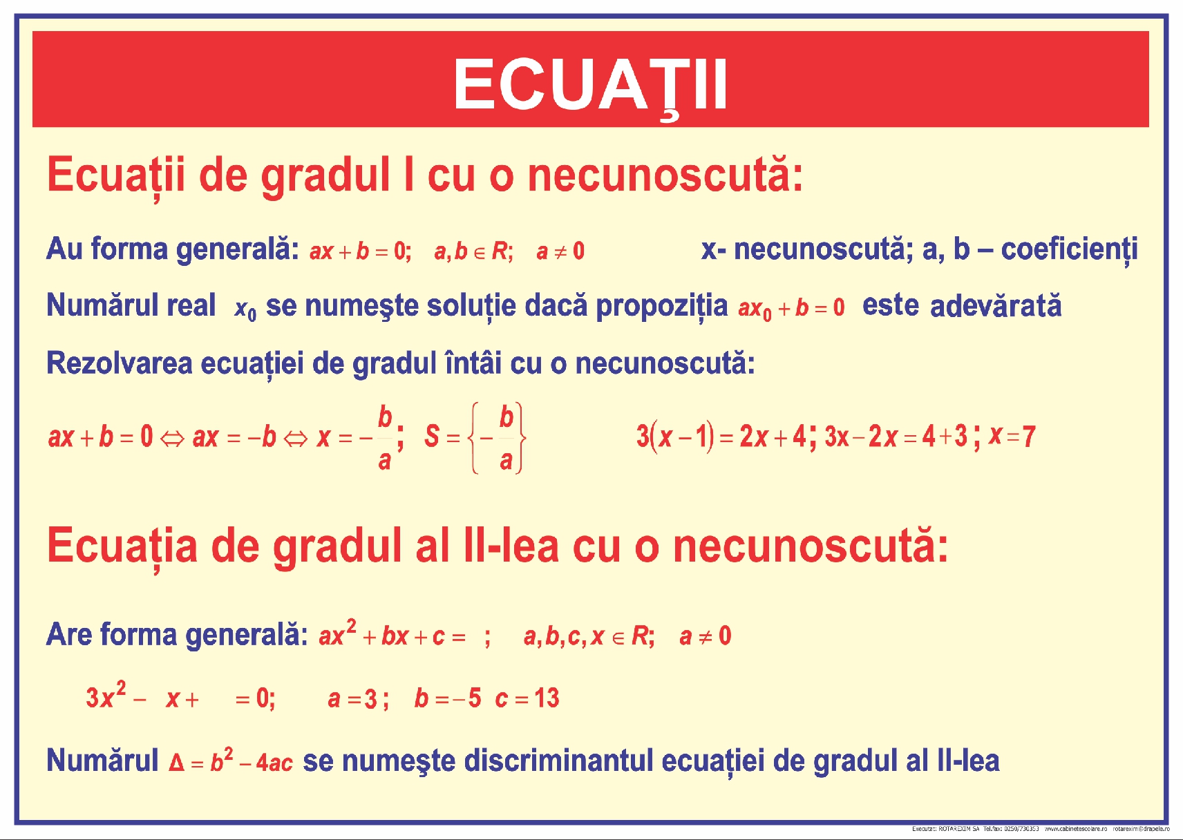Ecuații. Sisteme de ecuații