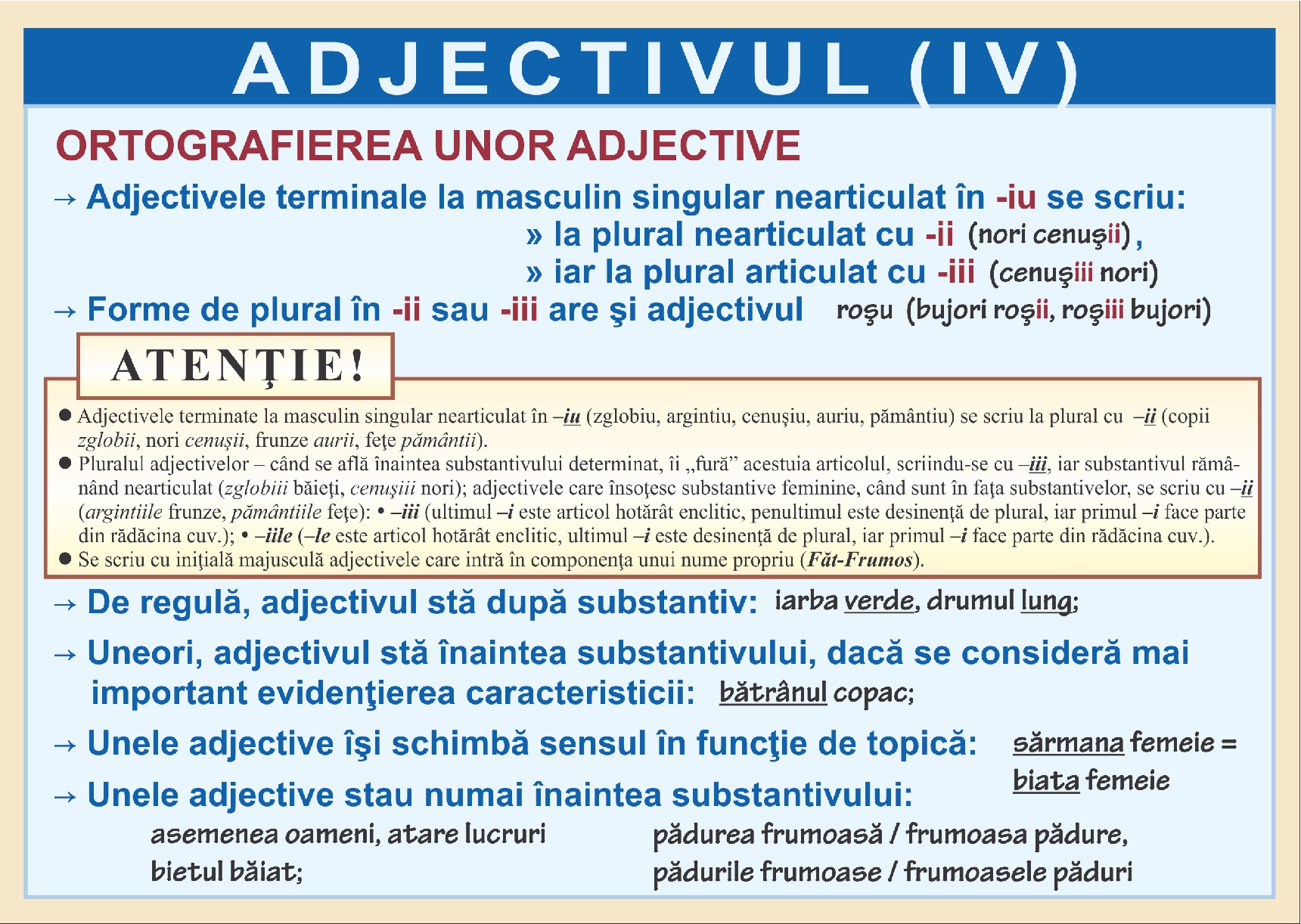 Adjectivul - IV