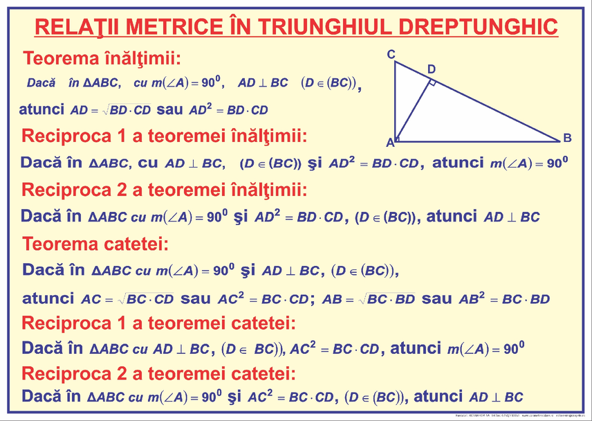 Relații metrice în triunghiul dreptunghic. Teorema lui Pitagora. - prezentare gif